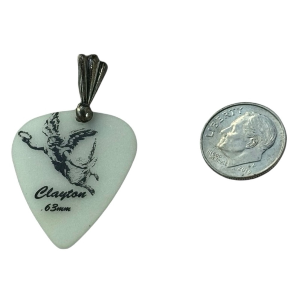 Guitar Pic Sterling Silver .925 Stamped Pendant Necklace No Chain
